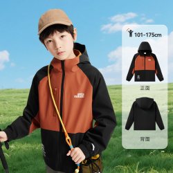 安踏 儿童小软壳两件套四防加绒外套2025秋冬新款男童户外运动上衣
