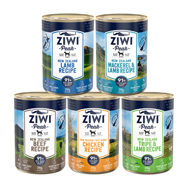 ZIWI 滋益巅峰 狗罐头主食罐390g 新西兰幼犬成犬湿粮拌饭全犬种通用型 口味5罐