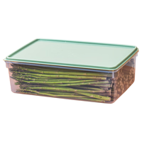 禧天龙冰箱收纳盒保鲜盒食品级密封保鲜冷冻厨房水果蔬菜鸡蛋储物盒 绿色 3件套 4L 食品级材质