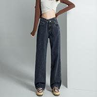 安瑞井 牛仔裤女士2025秋冬复古宽松阔腿裤子女百搭显瘦直筒裤子女