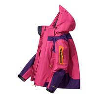 Simboo户外三合一冲锋衣女男夹克防寒风保暖登山服加厚夹克运动冬季外套 552玫红-女款 L