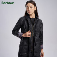 Barbour Beadnell女士纯棉修身格纹里油蜡夹克 黑色 -xx64 XL (14) 体重约120-130斤-修身版型