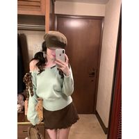 焦糖褶絮 花边灯芯绒半身裙女秋冬韩系气质百搭高腰显瘦a字包臀裙