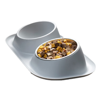 petofstory 宠物碗不锈钢狗碗双碗 猫碗可拆卸护颈猫粮碗狗盆猫盆 不锈钢可拆卸双碗