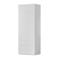 金经金属钢制儿童衣柜主卧室家用出租房铁艺落地柜环保铁皮衣橱长0.9米 三抽衣柜顶柜90×60×240