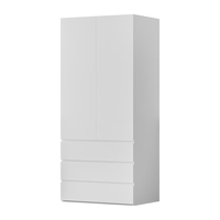 金经金属钢制儿童衣柜主卧室家用出租房铁艺落地柜环保铁皮衣橱长0.9米 三抽衣柜90×60×200