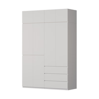 金经金属钢制衣柜主卧室家用出租房铁艺落地柜环保铁皮衣橱1.6米三抽+顶柜 三抽组合衣柜顶柜160×60×240