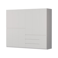 金经金属钢制衣柜主卧室家用出租房铁艺落地柜环保铁皮衣橱2.4米三抽 三抽组合衣柜240×60×200