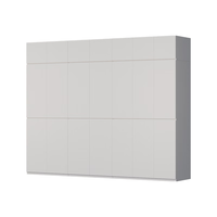 金经金属钢制衣柜主卧室家用出租房铁艺落地柜环保铁皮衣橱3.0米+顶柜 十四门组合衣柜顶柜300×60×240