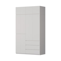 金经金属钢制衣柜主卧室家用出租房铁艺落地柜环保铁皮衣橱1.4米三抽+顶柜 三抽组合衣柜顶柜140×60×240