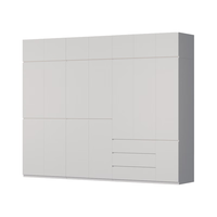 金经金属钢制衣柜主卧室家用出租房铁艺落地柜环保铁皮衣橱3.0米三抽+顶柜 三抽组合衣柜顶柜300×60×240