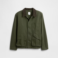 Gap 断码清仓！多口袋巴恩风翻领宽松夹克外套