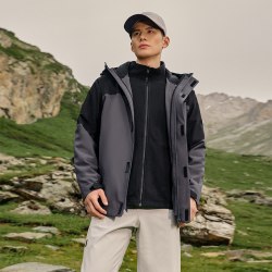 361° 山河衣pro 雨屏 三合一加绒 男女同款防风防水加厚冲锋衣 632433602（比热绒内胆）