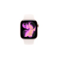 Apple Watch Series 11 玫瑰金色铝金属表壳 淡桃粉色运动型表带 42毫米