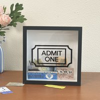 时光碎片票根收纳相框演唱会门票旅行明信片地图机票展示票据挂墙 15cm*15cm【10%客户选择该尺寸】