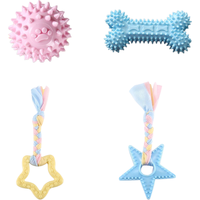 HOUYA 狗玩具猫耐咬磨牙棒狗咬胶马卡龙4件套