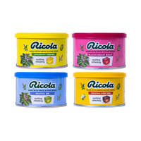 利口乐（Ricola）瑞士润喉糖清新口气薄荷糖清凉护嗓子口气清新糖100g*4罐 黑加仑子*4罐