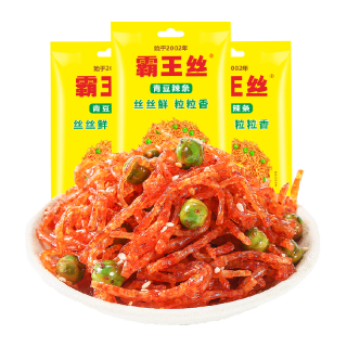 玉峰 霸王丝青豆辣条 22g*12包 休闲零食