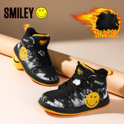 SMILEY 真5折 儿童加绒保暖高帮板鞋