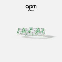 APM Monaco 淡绿色水滴轻奢戒指女