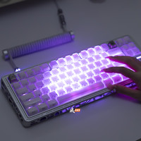 浪 Wooting 80he+ holy80白色 水晶键帽磁轴满改键盘