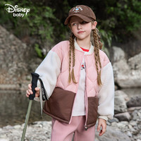 迪士尼(Disney)男女童潮流棉服外套秋冬加厚棒球服童装外套拜年上衣 正红 120