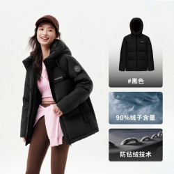 波司登 羽绒服女款2025冬季连帽面包服亲子款宽松短款加厚保暖