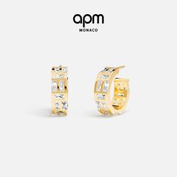APM Monaco 杨紫同款 Ice圈形耳环 金黄色 YE16483OX