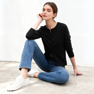 Gap 纯棉圆领针织衫基础款开衫毛衣美版