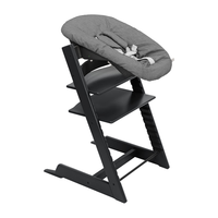 Stokke欧洲宝宝TT餐椅多功能儿童餐椅家用餐桌椅婴儿学坐椅成长椅 New黑色-同色护栏餐盘-烟灰套件