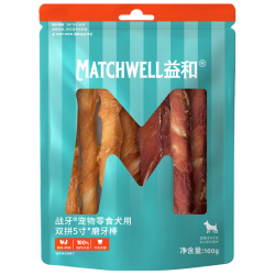 益和 狗零食磨牙棒鸡肉鸭肉二合一洁齿宠物中小犬泰迪磨牙棒100g