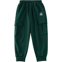 Converse匡威童装男童长裤2024秋季潮流儿童裤子宽松运功长裤 茶绿色 140/60