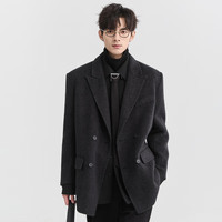 伯爵卓尔 Earl Joel定织100%全羊毛双面呢西装2025冬季新款男士垫肩款加厚呢子外套