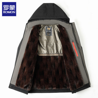 今日必买：罗蒙 加绒加厚棉服 雪貂绒内里 黑色