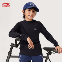 李宁 男女小大童吸汗舒适高弹长T上衣 YTLU040