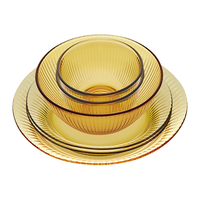 康宁餐具 CORELLE玻璃碗耐高温碗碟套装泡面碗大碗汤碗鱼盘面碗米饭碗盘子餐具套装 康宁晶致小碗+康宁晶致小碗