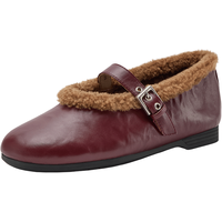 Bata/拔佳 柔软 女士单鞋  酒红 35