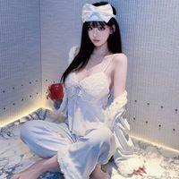 语瞳 女士三件套保暖睡衣 高级感洋气家居服