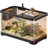 独宠你鱼缸小型客厅生态造景过滤制氧一体缸桌面金鱼缸水族箱大号白色