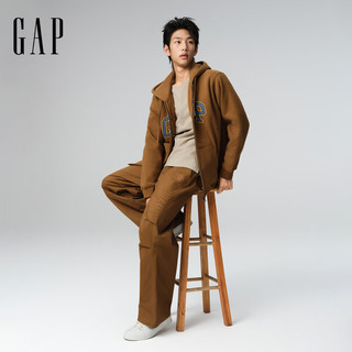GAP男女装2025秋季打褶多口袋降落伞裤工装宽松休闲裤 棕色 L (175/84A)亚洲尺码