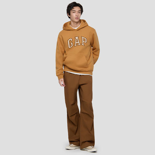 GAP男女装2025秋季打褶多口袋降落伞裤工装宽松休闲裤 棕色 L (175/84A)亚洲尺码