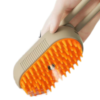 欢宠网宠物喷雾按摩梳猫梳子毛刷狗毛猫毛清理器狗狗梳子猫咪去浮毛 【魔力超爽】宠物喷雾按摩梳咖色