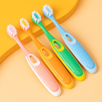 健 儿童牙刷2-8岁萌款多彩小宽头宝宝牙刷婴童换牙期软毛牙刷 超软毛 4支 厂家甄选
