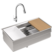 KOHLER 科勒 普利菲系列 K-5540T-S-NA+K-21366T 水槽龙头套装 838*450*254mm