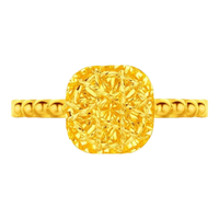 CHOW TAI FOOK 周大福 F233239 女士方糖黄金戒指 14号 3.17g