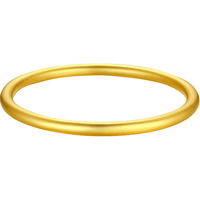 China Gold 中国黄金 无孔古法素圈黄金手镯女足金999素圈镯子手环生日礼物送老婆妈妈 圈号56 约5g