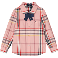 HAZZYS品牌童装哈吉斯女童秋衬衫简约时尚百搭舒适女童衬衫 浅粉 120