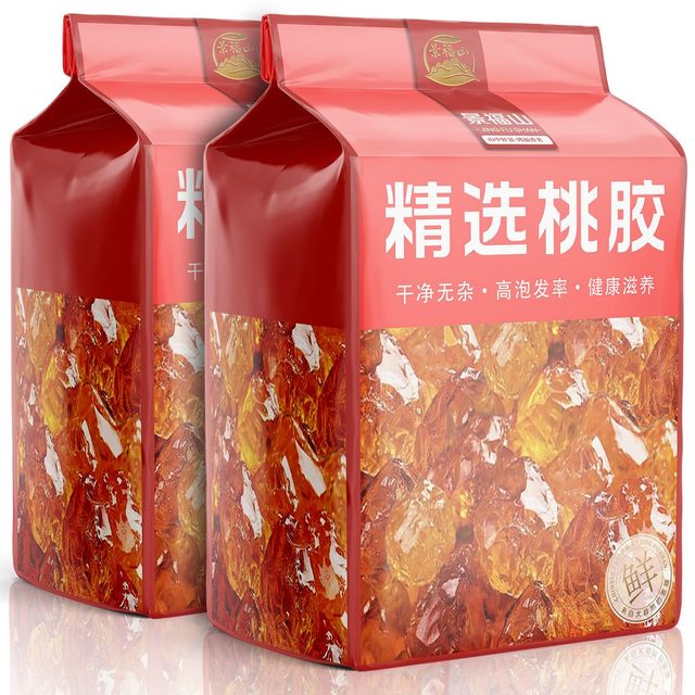 景福山 桃胶雪燕皂角米云南桃胶精修大颗粒代用花草茶袋装500g