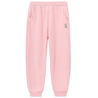 迪士尼男童裤子女童卫裤儿童长裤中小童装秋季休闲裤秋装衣服2 高兴小鸭-百搭裤2浅粉 130