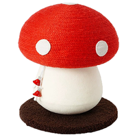 梵都宠舍猫抓板蘑菇红伞伞剑麻柱耐抓耐磨不掉屑多功能磨爪器猫咪玩具